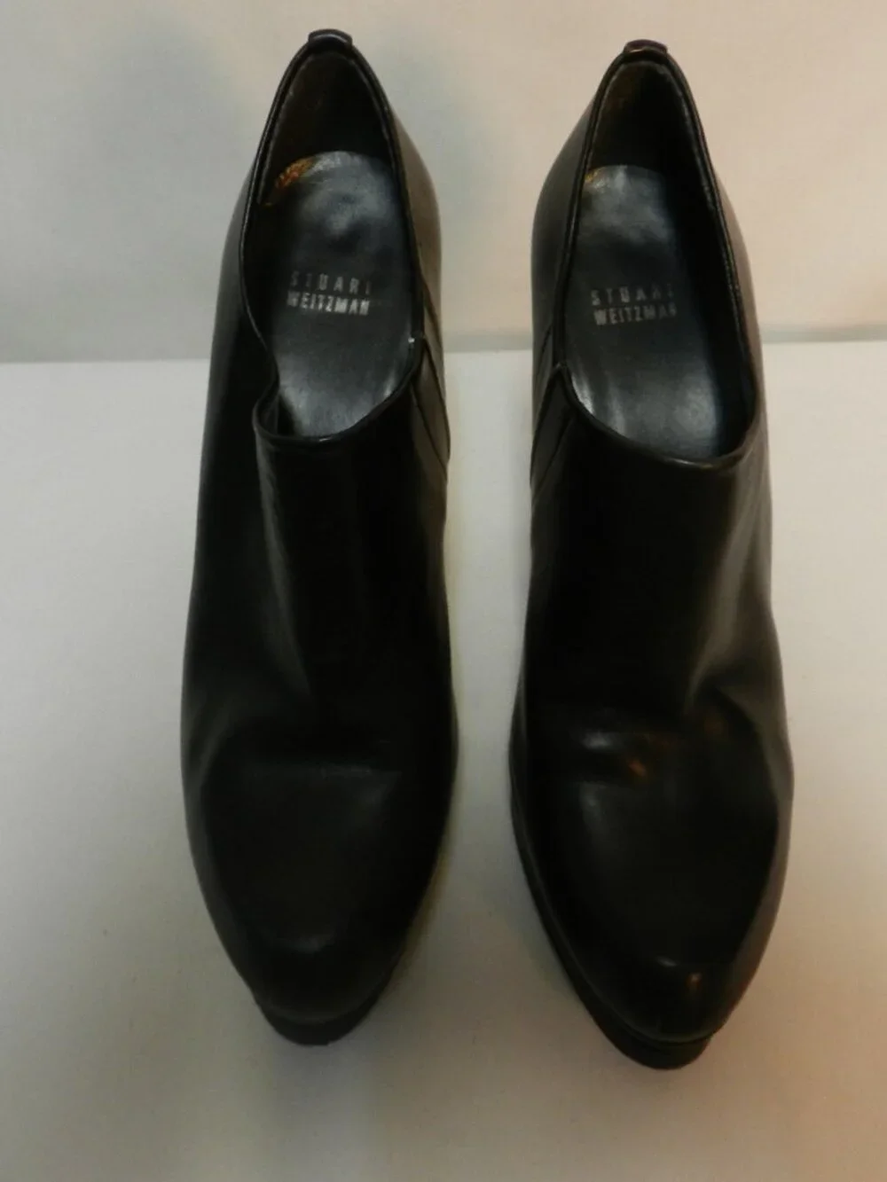 Stuart Weitzman Leather heeled black boots booties pumps ankle Women Size Sz 10